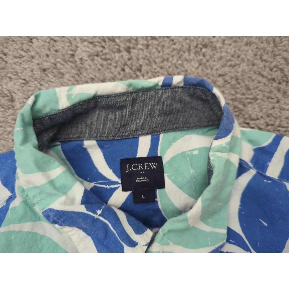 J Crew‎ Button Up Shirt Mens Large Beach Ball Short Sleeve Summer Casual